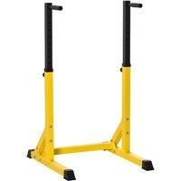HOMCOM 83.5L x 71.5W x 126H cm Dip Station Chin Up Parallel Bars Pull Up Power Tower Home Gym Workout Bicep Tricep Fitness Equipment Height Adjustable