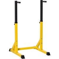 HOMCOM Dip Station Chin Up Parallel Bars Pull Up Power Tower Home Gym Workout Bicep Tricep Fitness Equipment Height Adjustable