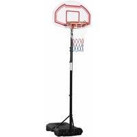 Homcom Outdoor Adjustable Basketball Hoop Stand With Wheels And Stable Base Red