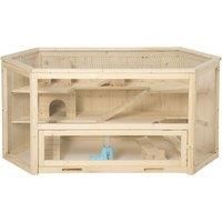 Pawhut Three-tier Wooden Hamster/Gerbil Cage Play Centre