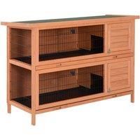 Pawhut 54 Inch Large Outdoor Rabbit Hutch w/ Sliding Trays
