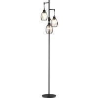HOMCOM Industrial 3-Light Floor Lamp, Dimmable Standing Lamp with Metal lampshades for Living Room, Bedroom, Dinging Room, Study, Black