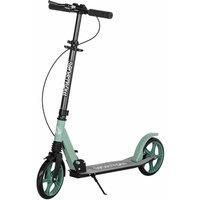 HOMCOM One-click Folding Kick Scooter for 14+ w/Adjustable Handlebar, Push Scooter with Kickstand, Dual Brake System, Shock Absorber, 200mm Wheels & ABEC-9 Bearings