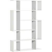 HOMCOM 5-Tier Bookshelf, Modern Bookcase with 13 Open Shelves, Freestanding Decorative Storage Shelving for Home Office and Study, White