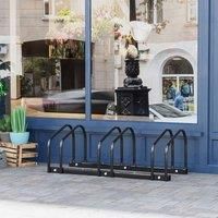 Homcom 3 Bike Parking Rack Black