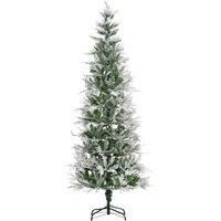 Snow Flocked Cypress Artificial Christmas Tree 7ft, Green