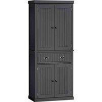 HOMCOM Freestanding Kitchen Storage Cabinet Drawers Cupboards Shelves - Black