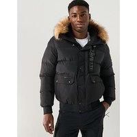 Zavetti Canada Deratti Bomber Parka Jacket - Black - Size L