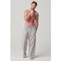 British Boxers Men's 'Armoury Grey' Herringbone Cotton Twill Pyjama Trousers in Light Grey | Size: Medium