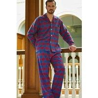 'Bordeaux' Tartan Brushed Cotton Pyjama Set