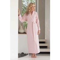 Powder Pink 'Herringbone' Brushed Cotton Dressing Gown