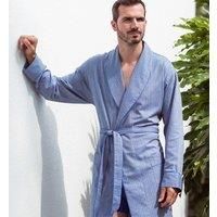 'Garrison' Herringbone Cotton Twill Dressing Gown