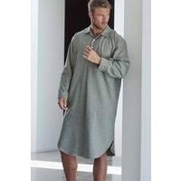 'Whitby Jet' Herringbone Brushed Cotton Nightshirt