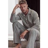 'Whitby Jet' Herringbone Brushed Cotton Pyjama Set