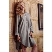 'Whitby Jet' Herringbone Brushed Cotton Nightshirt