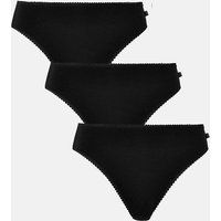 British Boxers Women's Pack of Three "Black" High Leg Knickers in Black | Size: XL