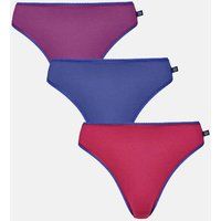 British Boxers Women's Pack of Three "Blackberry Pie" High Leg Knickers in Burgundy | Size: 8