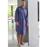 "Banbury Navy" Stripe Brushed Cotton Nightshirt