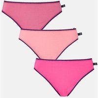 British Boxers Women's Pack of Three "Fizz" High Leg Knickers in Bright Pink | Size: XS