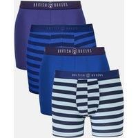 British Boxers Men's Pack of Four "Skyline Stripes" Bamboo Stretch Trunks | Size: Large