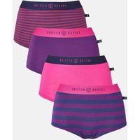 British Boxers Women's Pack of Four "Cherry Pie" Bamboo Hipster Boxer Briefs | Size: 4XL