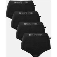 British Boxers Women's Pack of Four "Kohl Black" Bamboo Hipster Boxer Briefs in Black | Size: 4XL
