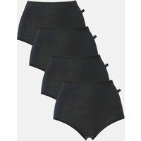 British Boxers Women's Pack of Four "Black" Bamboo Full Briefs in Black | Size: Small