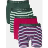 British Boxers Men's Pack of Four "Forest Berry" Bamboo Stretch Trunks | Size: Large