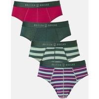 British Boxers Men's Pack of Four "Forest Berry" Bamboo Briefs | Size: XL