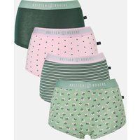 British Boxers Pack Of Four "juniper" Bamboo Hipster Boxer Briefs