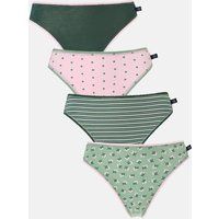 British Boxers Women's Pack of Four "Juniper" Bamboo High Leg Knickers in Green | Size: Small