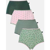 British Boxers Women's Pack of Four "Juniper" Bamboo Full Briefs | Size: Medium