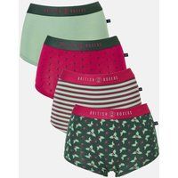 British Boxers Women's Pack of Four "Forest Berry" Bamboo Hipster Boxer Briefs | Size: 4XL