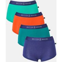 British Boxers Women's Pack of Four "Warm Spice" Bamboo Hipster Boxer Briefs | Size: XS