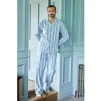 "Brighton Blue" Stripe Brushed Cotton Pyjama Set