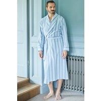 "Brighton Blue" Stripe Brushed Cotton Dressing Gown