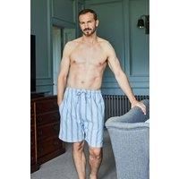 "Brighton Blue" Stripe Brushed Cotton Sleep Shorts