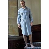 British Boxers Men's "Chalk" Stripe Brushed Cotton Nightshirt in Mid Grey | Size: Medium