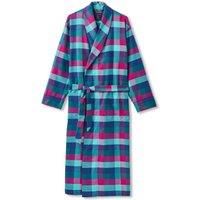 British Boxers Men's "Montrose" Check Brushed Cotton Dressing Gown in Dark Pink | Size: Large