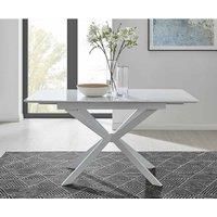 Furniture Box Lira 100Cm Rectangular Extending White High Gloss 4 To 6 Seater Dining Table