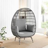 Furniture Box Egg Chair Grey Rattan Outdoor Chair