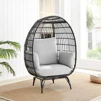Furniture Box Egg Chair Black Rattan Outdoor Chair