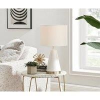 Zoe Energy Efficient Conical Metal Table Lamp Light With Fabric Shade (Including Bulb)