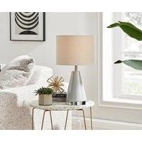 ZOE Grey & Silver Metal Table Lamp Light (Including Bulb)