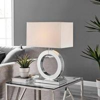 CHLOE Mirror & White Shade Halo Table Lamp Light (Including Bulb)