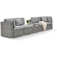 ORLANDO Modular Rattan 4/6 Seater Outdoor Garden Decking Patio Sofa Set & Cover