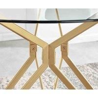Furniture Box Cascina Gold Gold Metal and Glass Round Dining Table