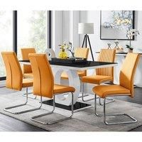 Giovani High Gloss And Glass Dining Table And 6 Lorenzo Chairs Set