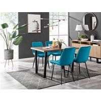 KYLO Brown Wood Effect and Black Leg Dining Table & 4 Pesaro Chairs