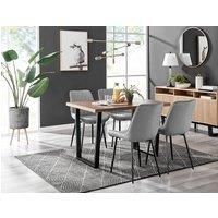 KYLO Brown Wood Effect and Black Leg Dining Table & 4 Pesaro Chairs
